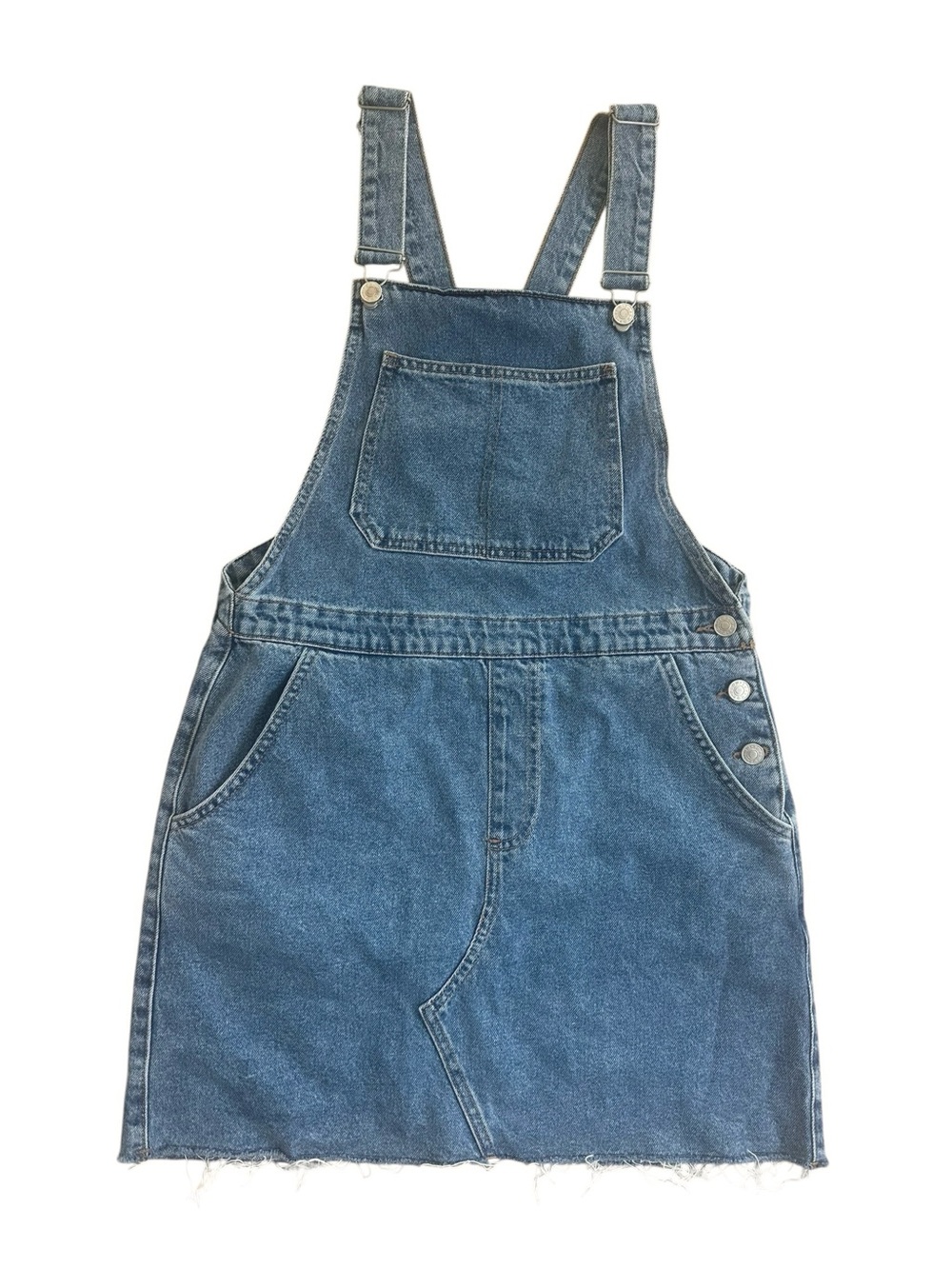 Topshop Moto Denim Overalls Mini Dress